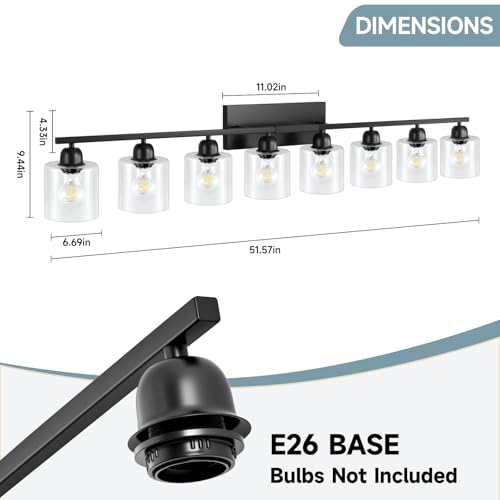 Modern 8 Light Bathroom Light Fixtures