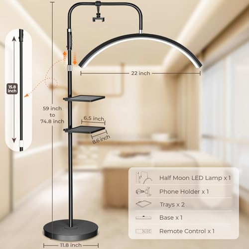 Half Moon Lash Light Dimmable Esthetician Floor Lamp