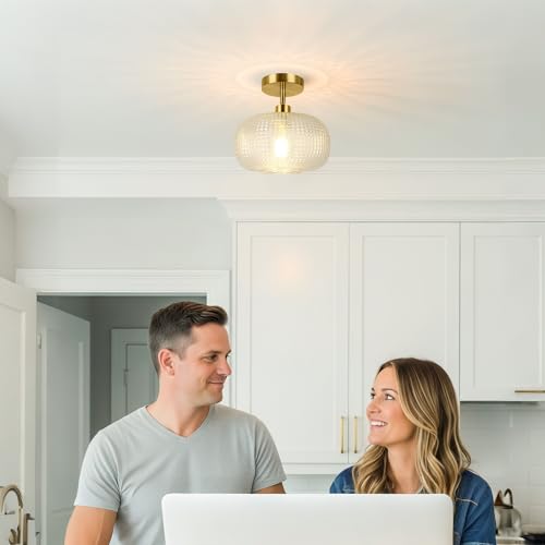 Modern Semi Flush Mount Ceiling Light for Flat and Sloped Ceiling