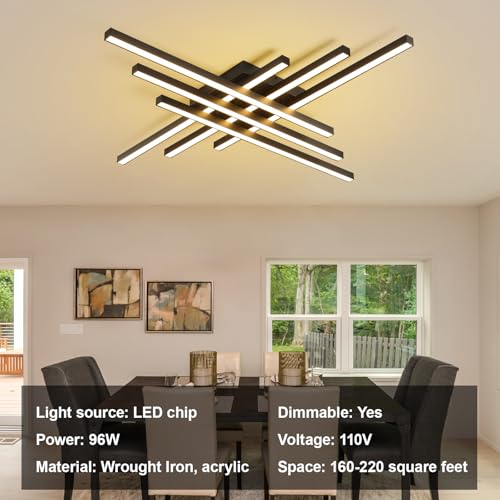 43.3" Modern Ceiling Light with Remote