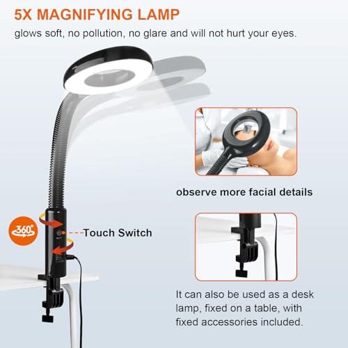 Professional Facial Steamer with 5X Magnifying Lamp