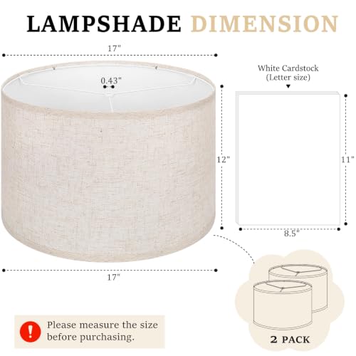 Beige Large Drum Lamp Shades Set of 2 (2 Count)