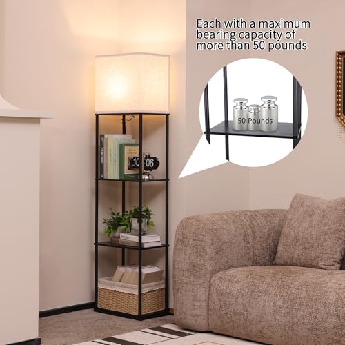 Floor Lamp with Shelves