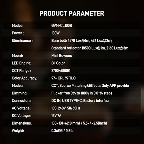 GVM 100W Bi Color COB Video Light Kit with Softbox & Stand