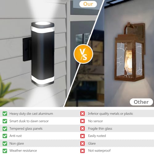 Dusk to Dawn Outdoor Wall Lights (2 Count)