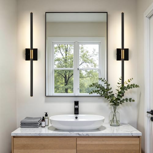 32 Inch Black and Gold Bathroom Vanity Light