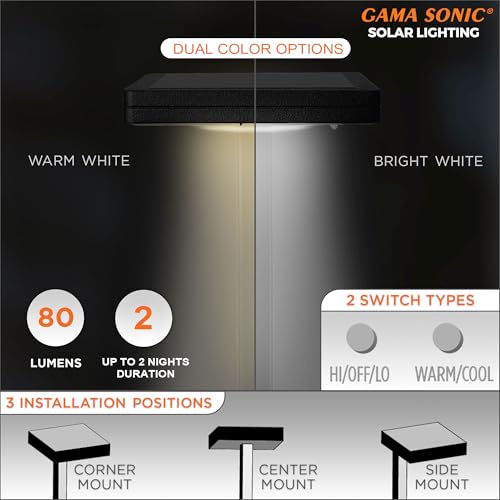 Contemporary Black Square Solar Garden Light (4 Count)
