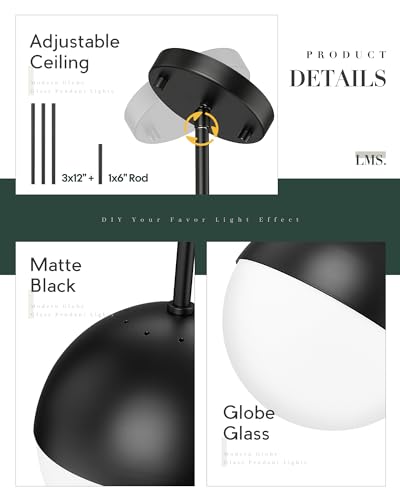 8 inch Black Pendant Lights Kitchen Island