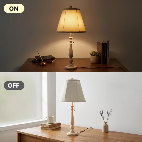 Farmhouse Table Lamps Rustic Bedroom Lamps 24.41" Wood Bedside Lamp