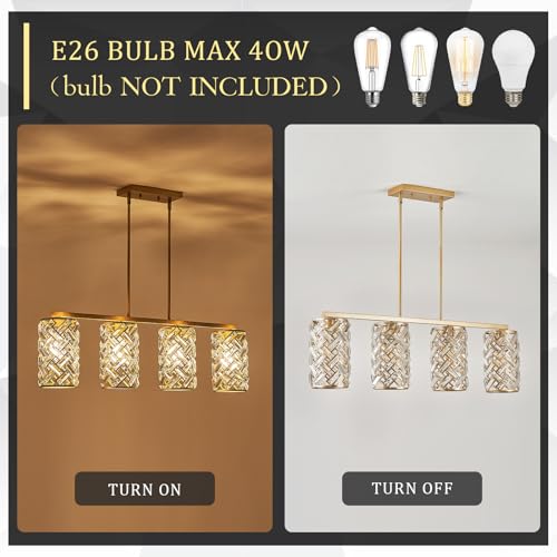 40" Gold Crystal Linear Chandelier (4 Count)