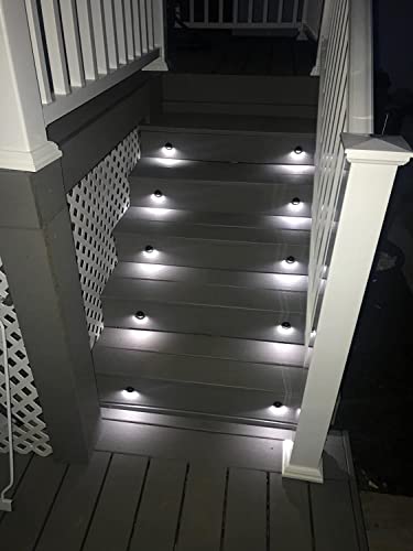 Pack of 6 LED Deck Lights kit Outdoor Garden Yard Decoration Lamp Recessed Landscape Pathway Step Cool White Lighting (6 Count)