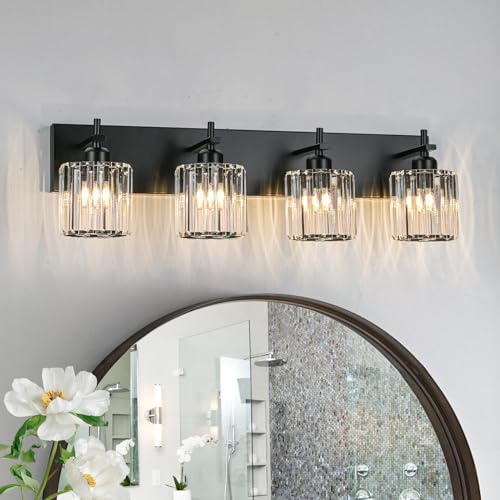Black Crystal Bathroom Vanity Lights