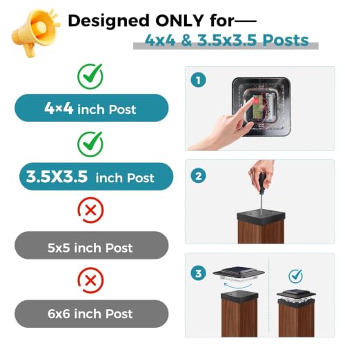 4x4 Solar Post Cap Lights Outdoor 10Pack