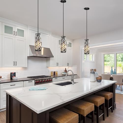 Black Pendant Lights Kitchen Island 3 Pack
