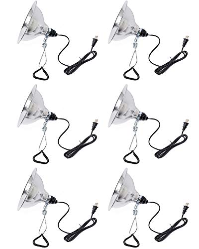 Clamp Lamp Light with 8.5 Inch Aluminum Reflector up to 150 Watt E26 Socket (6 Count)