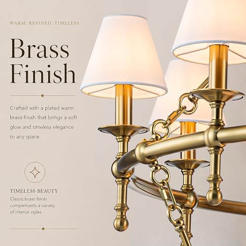 15 Lights W47 Inch Warm Brass and White Pleated Fabric Two