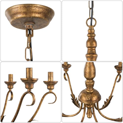 6 Light Farmhouse Chandeliers for Dining Room (6 Count)