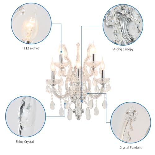 Large Modern Crystal Wall Sconce