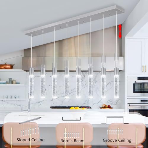 Modern Crystal Chandeliers LED Flush Mount Ceiling Chandeliers for Living Room High Ceiling Entrance Foyer Lobby Bedroom Gold