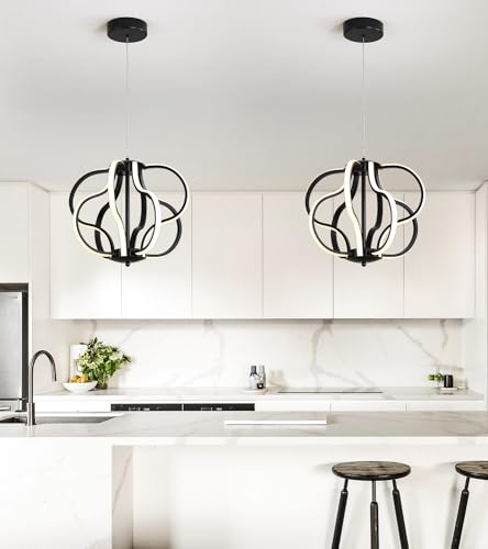 Modern Black LED Chandelier Ceiling Light Fixture