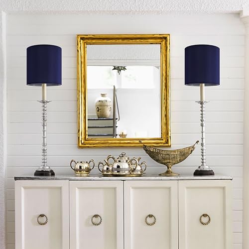 2 Pcs Small Drum Lamp Shades Blue (2 Count)