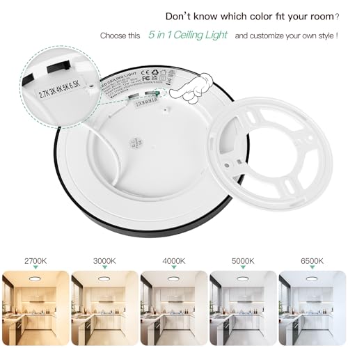 7 Inch LED Flush Mount Ceiling Light Fixture (2 Count)