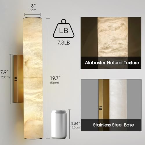 Gold Alabaster Wall Sconces Set of 2