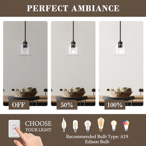 Black Pendant Lights Kitchen Island 2 Pack (2 Count)