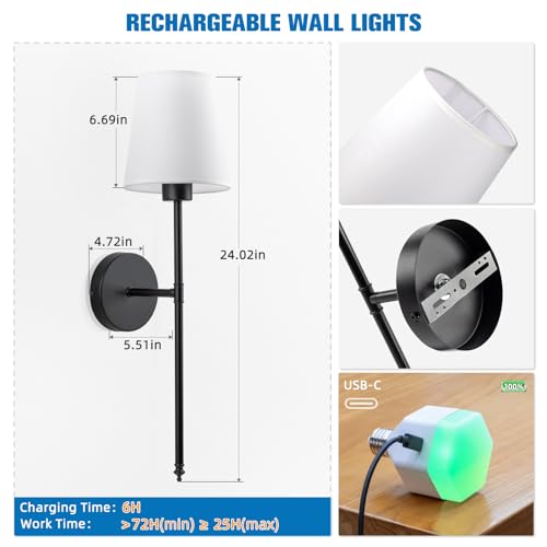 Battery Operated Wall Sconce Set of 2 (2 Count)
