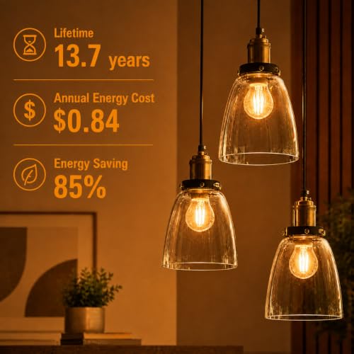 A19 Vintage Dimmable LED Light Bulbs (6 Count)