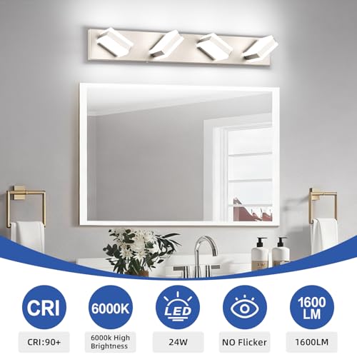Bathroom Vanity Lights Brushed Nickel LED Lighting (4 Count)