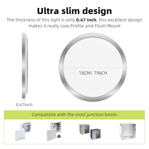 6PACK Flush Mount LED Ceiling Light Fixture