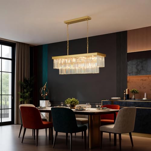 Gold Crystal Chandeliers for Dining Room