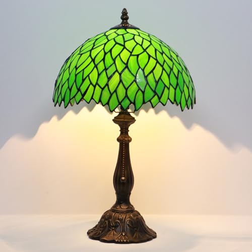 Tiffany Table Lamp Stained Glass Bedside Reading Light W12H19 inch