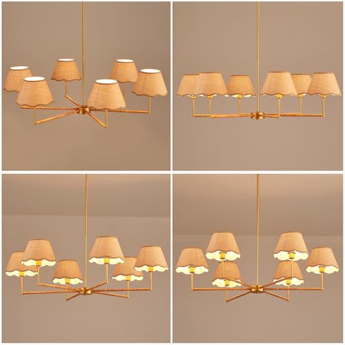 39” Boho Rattan Chandelier 6