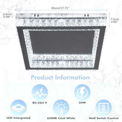 Modern Square Crystal Chandelier