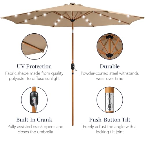 10ft Solar Market Patio Umbrella w