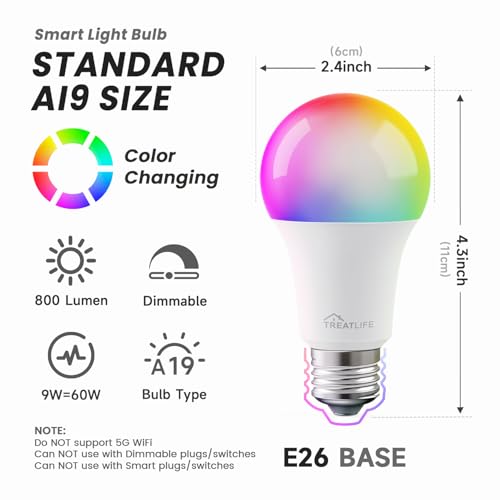 Smart Light Bulbs 4 Pack (4 Count)
