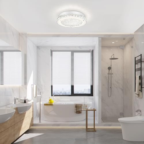 Crystal Ceiling Light Fixture LED Modern Bathroom Ceiling Light Fixtures