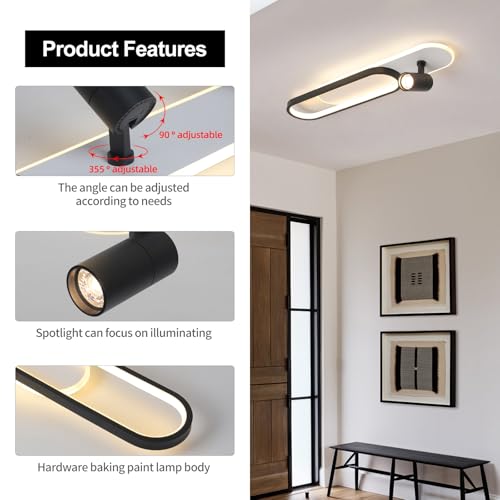 Modern LED Ceiling Light 34.1" Linear Black Linear Ceiling Lights