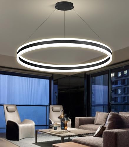D31.5'' Modern Ring Chandelier for Dining Room LED Dimmable Pendant Lighting High Ceiling Chandelier for Living Room Foyer Bedroom Entryway 3000K