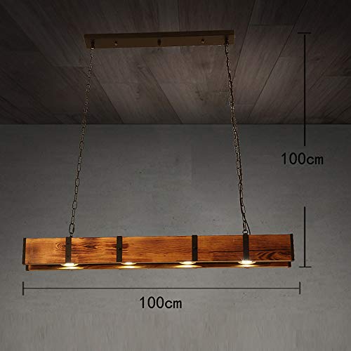 Wooden Farmhouse Lighting Rustic Chandelier Retro Pendant Lighting Industrial Vintage Chandelier Lighting Fixtures E26 Bulb Sockets Hanging Farmhouse Chandelier for Kitchen