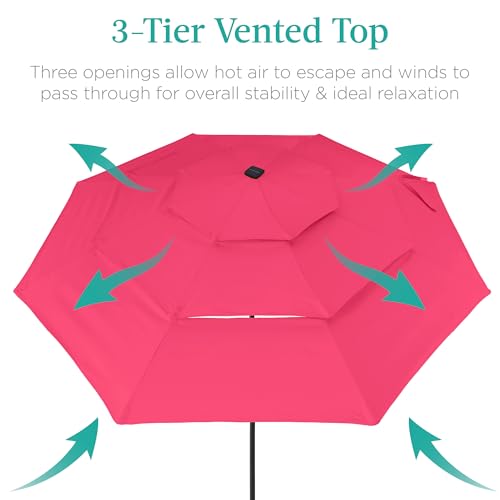 10ft 3 Tier Solar Patio Umbrella