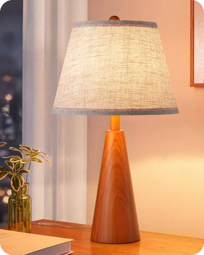 Modern Table Lamp with Tapered Rosewood Wood Base & E26 Socket
