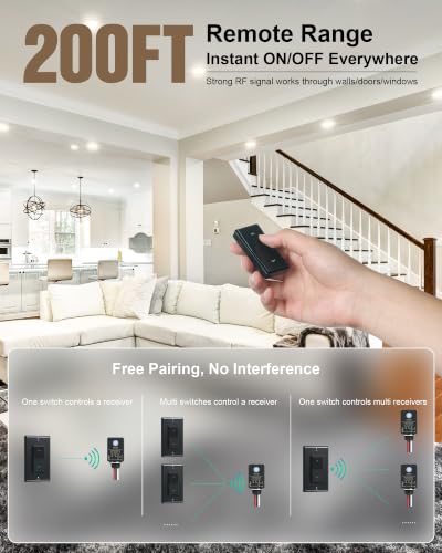 Wireless Light Switch and Receiver Kit