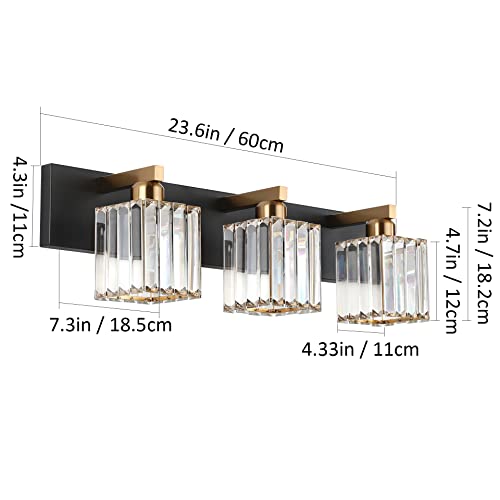 Crystal Vanity Light Bathroom Lighting Fixtures 3 Light Modern Vanity Lighting Fixtures