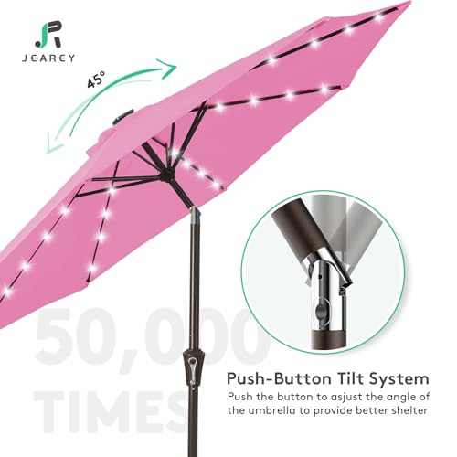 9FT Outdoor Patio Umbrella with Solar Lights