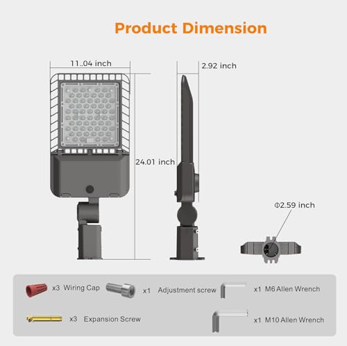 240W LED Parking Lot Light 60000LM Outdoor Street Lights 1 Pack