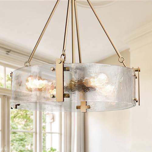 Modern Textured Glass Chandelier