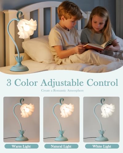 Flower Table Lamp Cute Desk Lamp for Bedroom Home Decor